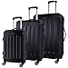 Produktbild Shaik® Hartschalen-Koffer Trolley Rollkoffer Reisekoffer mit TSA-Schloss und 4 Rollen (Schwarz, 3er Set)