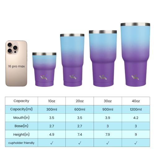 Image of Konokyo 10 oz Tumbler with Handle and Straw, Insulated Travel Mug