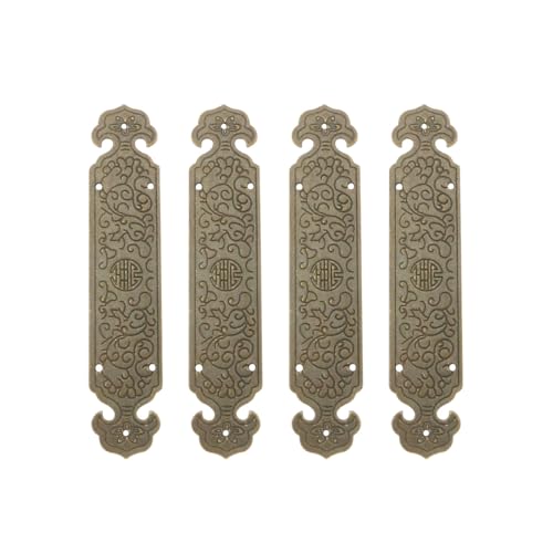 JianLing 4PCS Vintage Corner Protector Copper Plates Edge Wrapping Corner Guards Straight Decorative Strips 10x2cm Wooden Box Jewelry Case Trim for Wooden Tables Chairs and Cabinets Drawer Accents