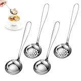 TPTGIAR 4 Stück Suppenkelle Edelstahl: 20cm Schöpflöffel Edelstahl Schöpfkelle Set, Silver...