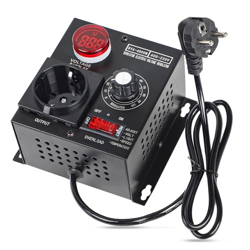 SWAWIS Variateur de Vitesse pour Moteur 220V Regulateur de Tension 220V AC 9A 4000W Variateur De Vitesse Régulateur de Tension pour le Contrôle de l'éclairage, de la Température et de la Vitesse