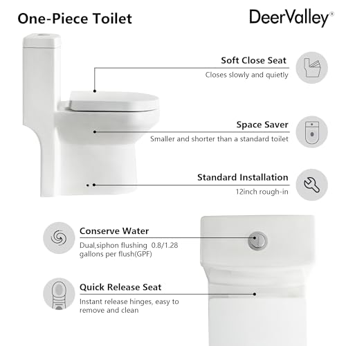 Deer Valley DV-1F52813C Deervalley Small Compact One Piece Toilet thumb #1