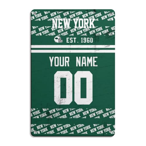 Image of New York J Metal Sign for Outside Custom Name and Number Gifts