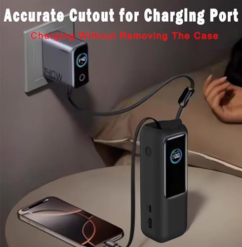 1 Pack Thick 1.5mm Silicone Case for Anker Zolo Power Bank (25000mAh 165W) - Protective Cover for Anker Laptop Portable Charger 165w, Full - wrap Protection with Precise Port Cutouts (Black)