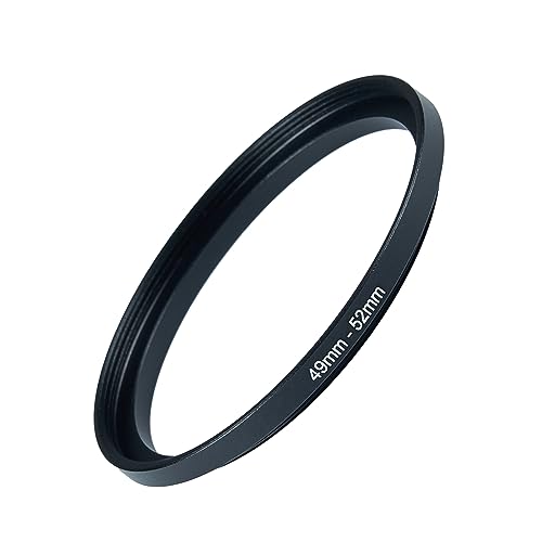 Image of 49mm to 52mm Step-up Adapter Rings Filter Adapter Black Metal Step Down Filter Ring Adapter Compatible with All Brand UV CPL ND Camera Lens Filter Stepping Rings (49mm-52mm)