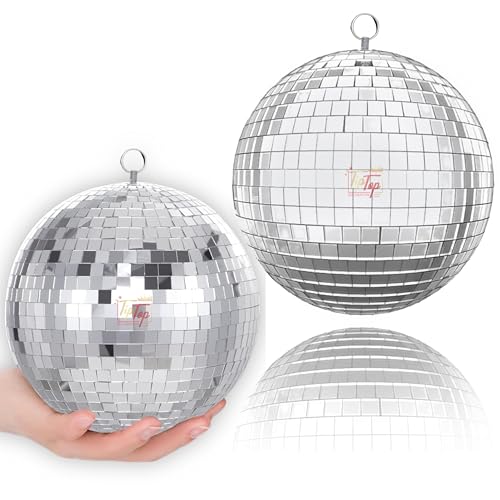 Image of Premium Mirror Disco Ball Hanging Party Centerpieces (Handmade) (20 cm (1 pc) (8 inch))