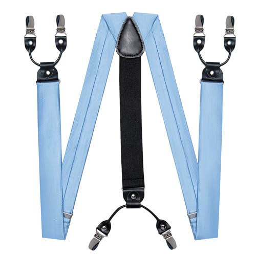 Image of DiBanGu Paisley Bow Tie and Supenders for Men Tuxedo Heavy Duty 6 Clips Suspender Adjustable Y-Shape Mens Trouser Braces