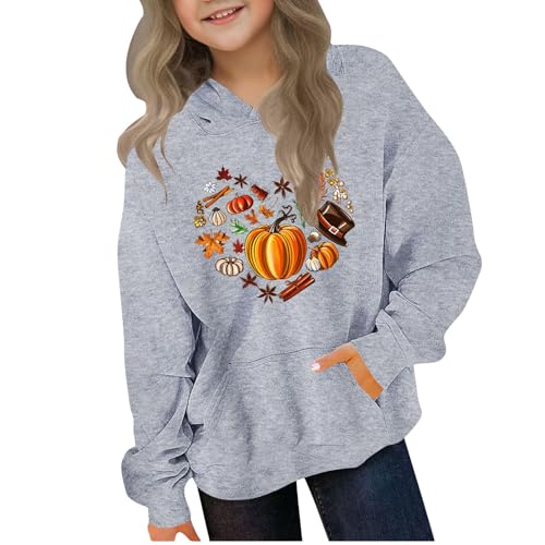 Trendy Hoodies for Girls Pumpkin Graphic Hooded Sweatshirt Tops Cute Oversized Pullover 2025 Fashion Winter Clothes