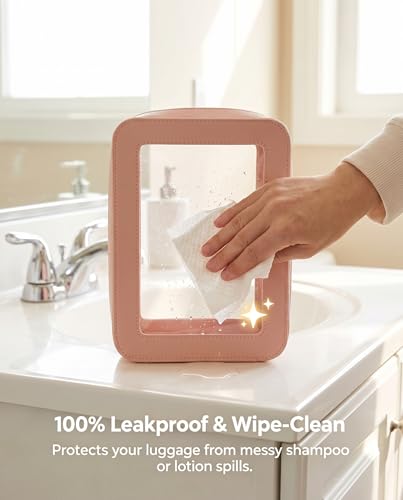 Image of Clear Makeup Bag, TSA Approved Toiletry Organizer With Zipper, Fit Carry-on Travel Essentials, Cosmetic Bag for Women Men (O-Pink)
