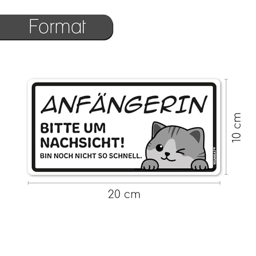 Auto-Magnet-Schild Anfängerin! Katze I 20 x 10 cm I Fahranfänger-in I kfz768
