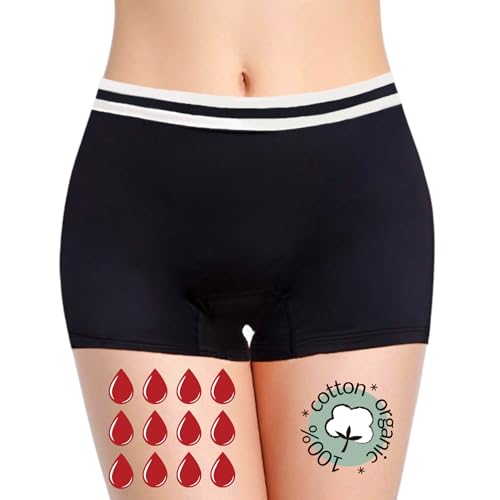 Boxer - Bragas Menstruales Flujo Abundante | Braguitas Mujer Niñas | 12 años/4XL (Neo, XS)