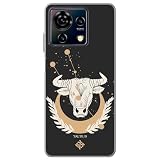 ms móvil shop Movilshop Custodia per ZTE Blade V50 Vita Disegno Zodiacale Segno Zodiacale – Toro – Custodia in Silicone Flessibile Trasparente Gel per Smartphone.