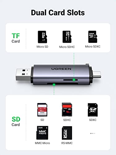 Ugreen Micro Sd Card Reader Usb C Usb 3.0 To Memory Card Reader Adapter For External Camera Photo Sd Sdhc Sdxc Microsd Uhs-I Compatible With Computer Pc Macbook Air Pro Samsung Galaxy S22 Ipad Pro #TOP2