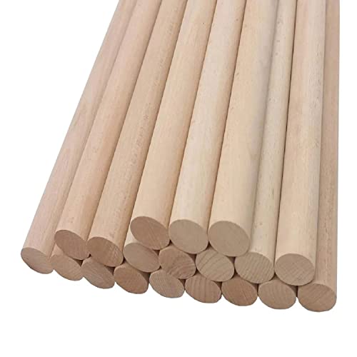 Awan Marketing Pack of 25 Multipurpose Broom Handle Mop Handle Broomstick Pole Plant Support Sticks for Garden 15/16 23-24mm Diameter 120cm Long Wooden Handle