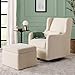 Carter's by DaVinci Adrian Swivel Glider with Storage Ottoman in Ivory Boucle, Greenguard Gold & CertiPUR-US Certified