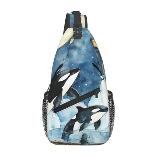 Killer Whale Multi Functional Adjustable Single Shoulder Crossbody Bag,Casual Chest Bag, Suitable For Daily Travel,Unisex