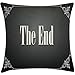 GWrix Poszewka na poduszkę do kina, koniec słów z wirowaną ramką na abstrakcyjnym tle ombre, dekoracyjna kwadratowa poszewka na poduszkę 45 x 45 cm antracyt szary kremowy
