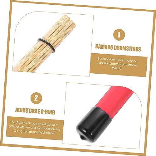 Set de Baquetas y Mazo para Percusión Rojo miniatura 4