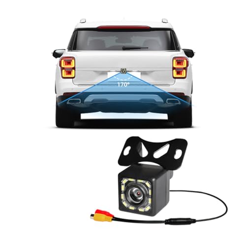 Image of Kewucn Car Backup Camera Reverse, 170 Wide Angle and 12 LEDs HD Night Vision License Cameras, IP68 Waterproof Reversing Parking Cam, Universal Fits for Car Truck SUV RV and More