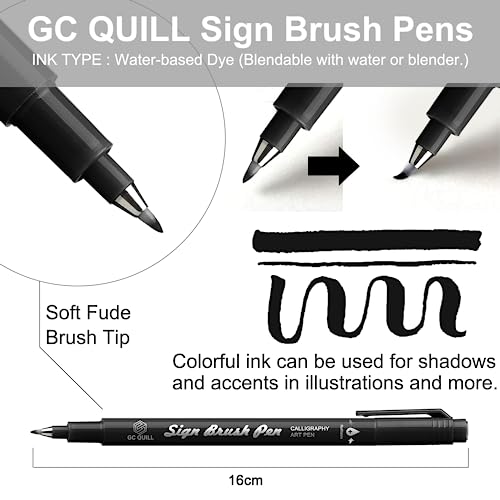 GC-QUILL-Sign-Brush-Pens-16-Colors-Sign-Pens-Calligraphy-Set-with-Fude-Sign-Brush-Tips-for-Hand-Lettering-Calligraphy-Drawing-Writing-Journaling-GC-SB16