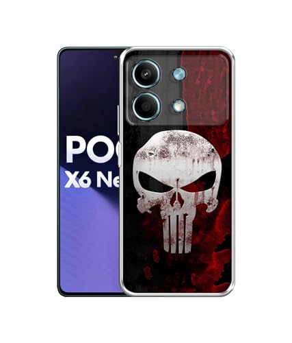 Casotec Punisher Skull TPU Back Case for Poco X6 Neo Multicolor 88582 - Image 2