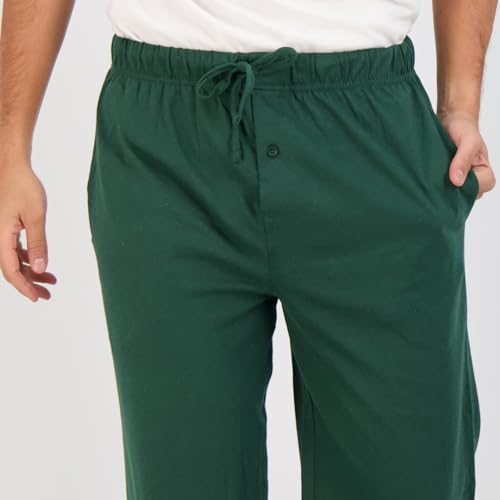 Real Essentials 3 Pack: Mens Big & Tall King Size Pajama Pants Cotton Soft Pajamas Men Flannel Bottoms Fleece Buffalo Plaid Pj Lounge Pants Sleepwear Pijamas Hombres Woven - Set 3, 4X4