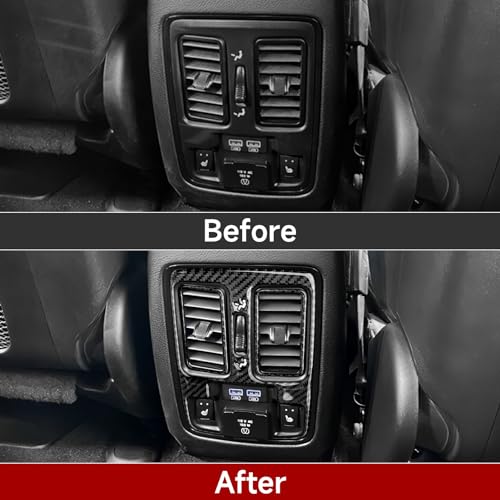 Image of Rear A /C Air Outlet Vent Cover Trim Decals for 2011-2026 Dodge Durango Accessories Carbon Fiber Stickers, B