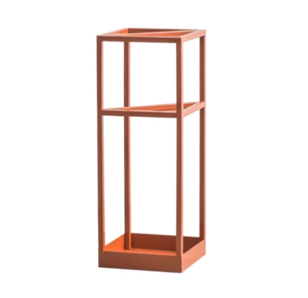 HYLYGFH Metal Umbrella Stand with Drip Tray and Freestanding Design Square Umbrella Holder for Entryway Home and Office Orange Umbrella Rack for nization and Decor 20 * 20 * 53Cm