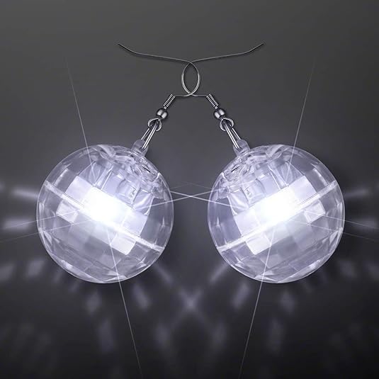 LED Earrings Disco Ball 16 Light Modes Rechargeable Light Projecting Light up Earrings for Women Party Accessories3