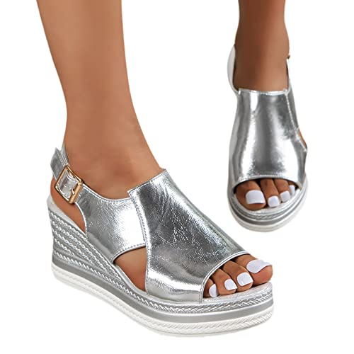 Generisch Sandalias de cuña para mujer, zapatos de nube, sandalias de trekking, cómodas, sandalias romanas, zapatos de playa, zapatos de baile, chanclas, zapatillas, sandalias de pescador, sandalias