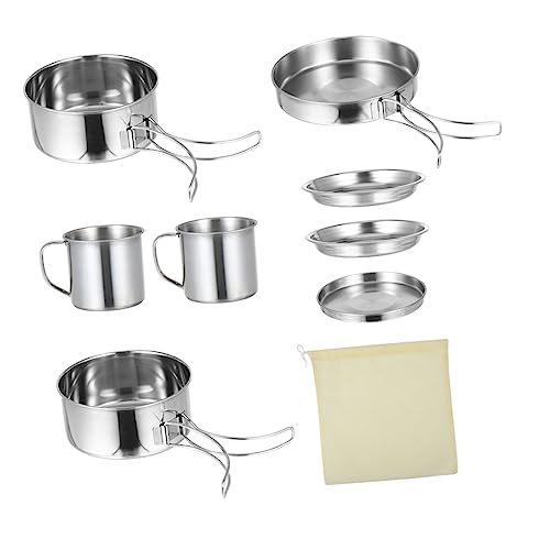ifundom 1Set Outdoor Camping Cookware Portable Cooking Utensils for Hiking Picnic and Group Meals for People Lightweight and Compact Design