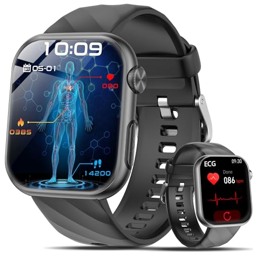 Montre Connectée Homme avec Fonction SOS et Analyse IMC - Écran Tactile AMOLED