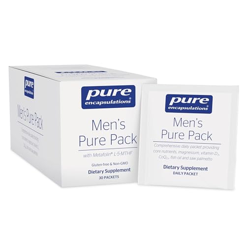 Pure Encapsulations Men's Pure Pack | Multivitamin/Mineral Complex with Added Magnesium, Vitamin D3, CoQ10, and Omega-3 Fatty Acids* | 30 Packets