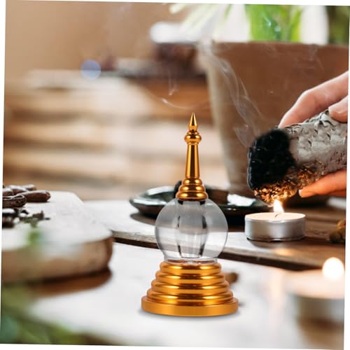 Pagode à offrandes sur table pour coin méditation et rituel bouddhiste zen - 6