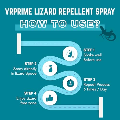 Image of VRPRIME Lizard Repellent for Home Spray Pest Control | Made With Plants Oil, Natural Non Toxic, Irritant-Free, Chemical-Free | Baby Safe Plant Safe (250 ML) (Peppermint) (PACK OF 1 With Microfiber)