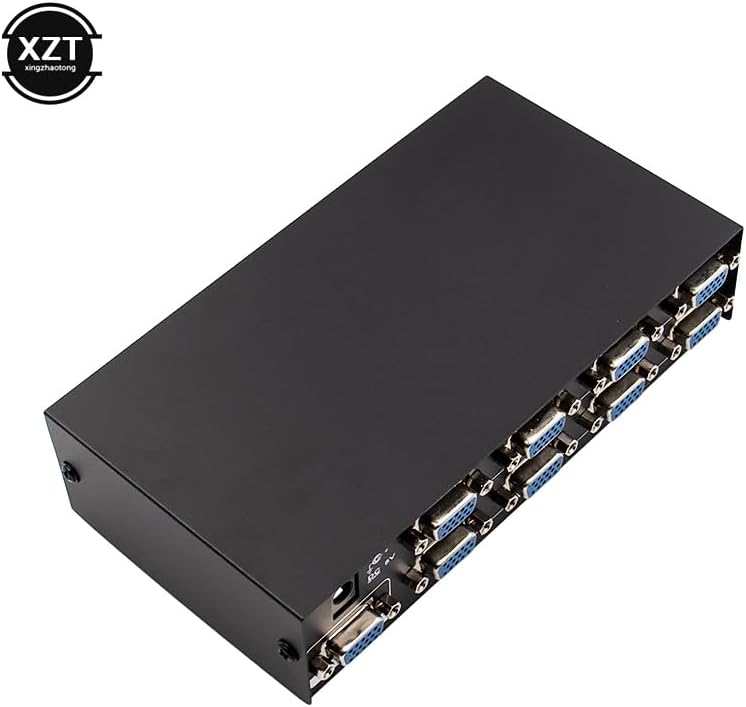 8 Port VGA Splitter 150mhz PC to 8 VGA Monitor TV Video Splitter 8Port VGA Splitter Support 1600 * 1280 - (Color Name: EU Plug)