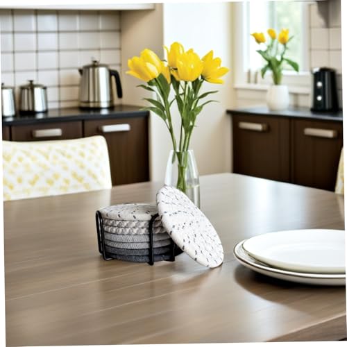 Dessous de tasse absorbant en coton tissé épais pour la protection de table