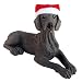 Sandicast Weimaraner with Santa Hat Christmas Ornament