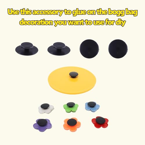LIGHUFEIC 24 Pcs Blank Bit Accessory for Bogg Bags,18mm Customizable Insert Charm Rivets for Bogg Bags,Perfect for Personalized Bag Charms(Black)