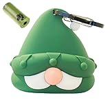 LZSOMPK Cute Santa Claus Dog Poop Bag Holder for Leash Dog Poop Bag Dispenser with 1 Roll 15 Bags,Very Soft Silicone,3.5 x 3.1 x 2.2 Inch (Green)