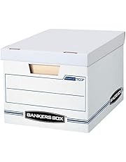Bankers Box Stor/File Basic-Duty Storage Boxes, 6 Pack (70325),White/Blue