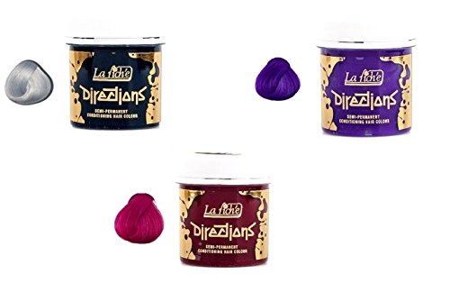 3 X La Riche Directions Semi-Permanent Hair Colour Silver Cerise & Violet