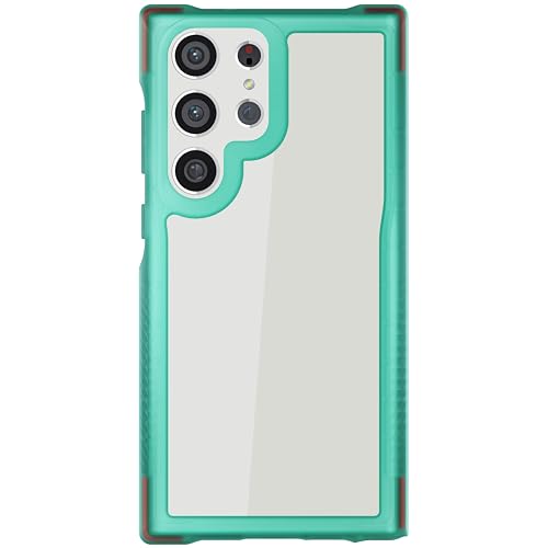 Image of Ghostek Covert Galaxy S23 Ultra Phone Case Clear with Military Grade Shockproof Protection, Non-Slip Grip, Protective Silicone Cover Designed for 2023 Galaxy S23 Ultra (6.8 inch) (Teal)