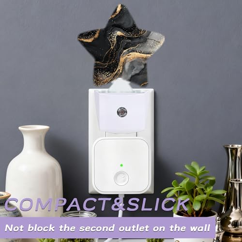 Image of Black Gold Marble Night Lights Plug Into Wall Decorative,Abstract Marble Nightlight with Dusk Sensor for Bathroom,Kitchen,Entryway,Room Accent,Gifts