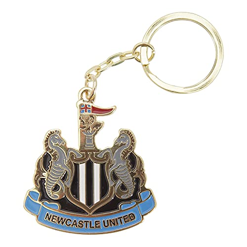 Porte-clés Newcastle United F.C. Crest Keyring en acier brossé et finitions émaillées premium