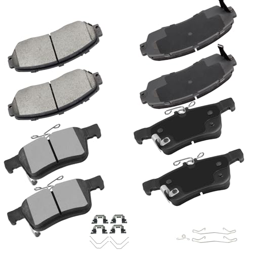 Image of cciyu D1521 D1878 Brake Pads w /Hardware Front Rear Disc Brake Pad Set | Fit For Acura For RDX 2019-2022
