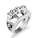 Anillo de boxeo para hombre, titanio, acero inoxidable, dedo, anillo de fitness, joyería de personalidad, anillos de calavera de color plateado para hombres, mujeres, regalo 8 plata