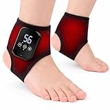 2 PCS Cordless Ankle Massager for Pain Relief, Foot Renew Massager for Neuropathy, Ankle Heating Pad with Massage, Foot Ankle Massage, Ankles Relief Heating Pad, 3 Heat Levels, 3 Massage Modes, Black