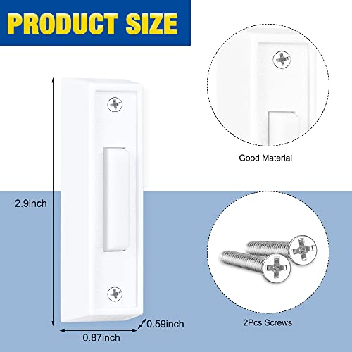 Lighted Doorbell Button, Wired Door Bell Push Buttons Led Door Chime, Wall Mounted Door Opener Switch (White, Warm Light, 2 Pack) #TOP1
