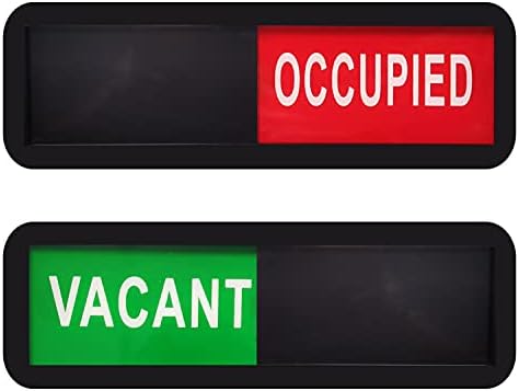Privacy Door Sign, Occupied & Vacant Door Sign for Business Home Office Stores | 18 x 6 x 0.6 cm cm Acrylic Black, 1 Pack